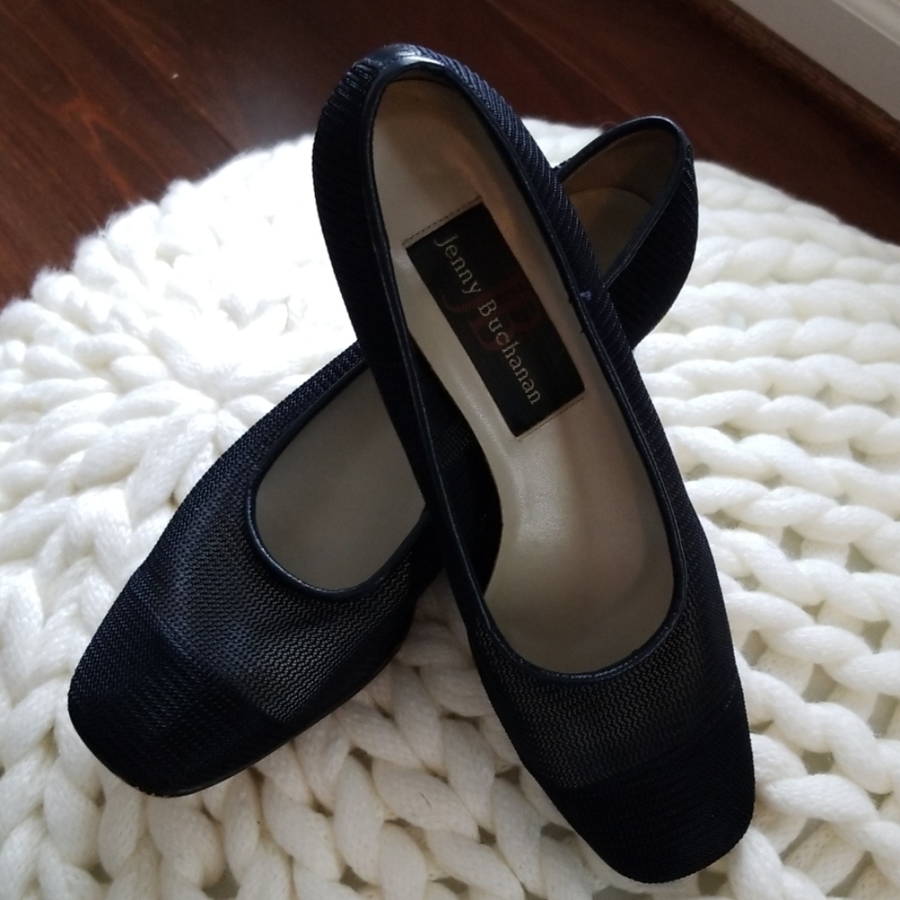 Navy blue mesh 2" heels by Jenny Buchanan